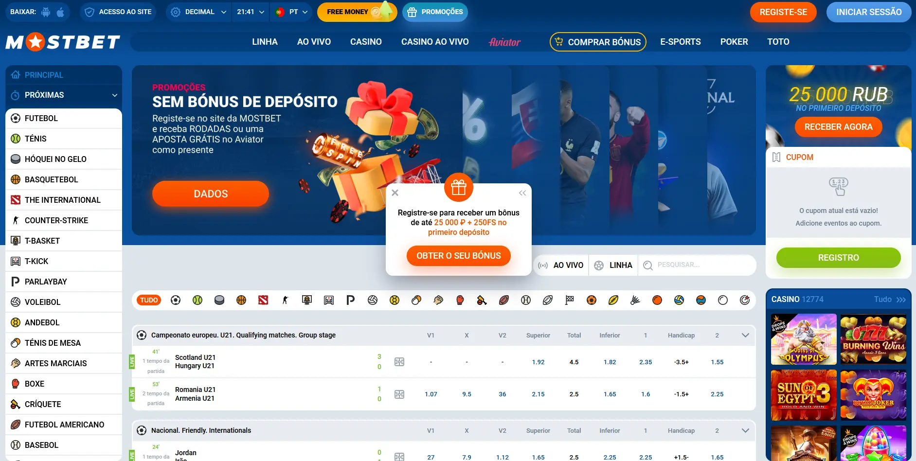 mostbet main page
